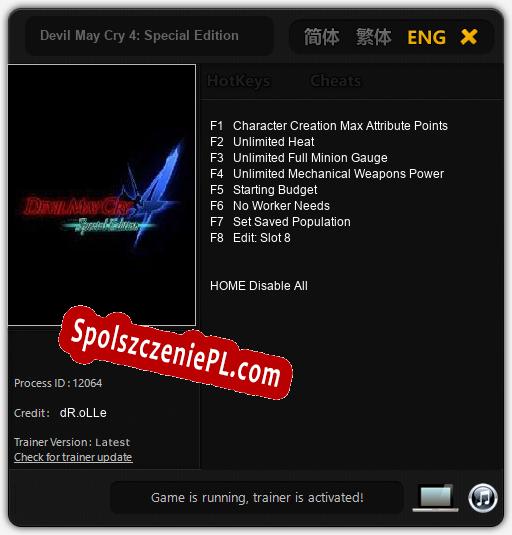 Devil May Cry 4: Special Edition: Cheats, Trainer +8 [dR.oLLe]