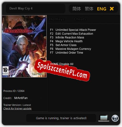 Devil May Cry 4: Treinador (V1.0.43)