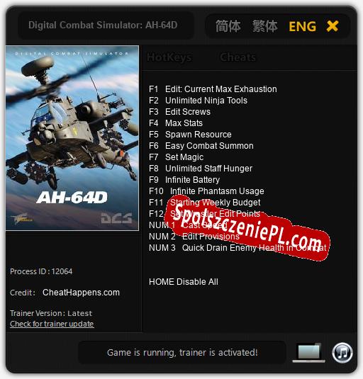 Digital Combat Simulator: AH-64D: Cheats, Trainer +15 [CheatHappens.com]