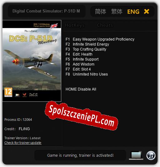 Digital Combat Simulator: P-51D Mustang: Trainer +8 [v1.8]