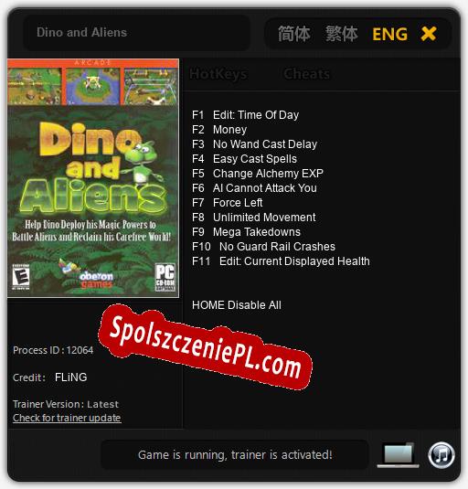 Dino and Aliens: Cheats, Trainer +11 [FLiNG]