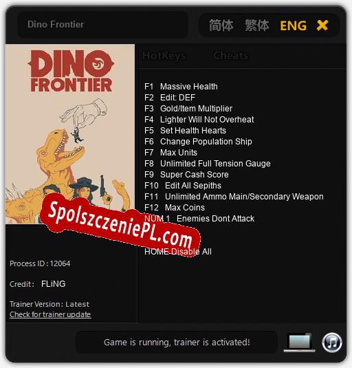 Treinador liberado para Dino Frontier [v1.0.8]