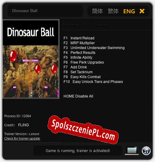 Dinosaur Ball: Trainer +10 [v1.5]