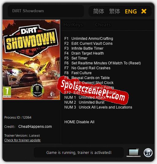 DiRT Showdown: Trainer +15 [v1.5]