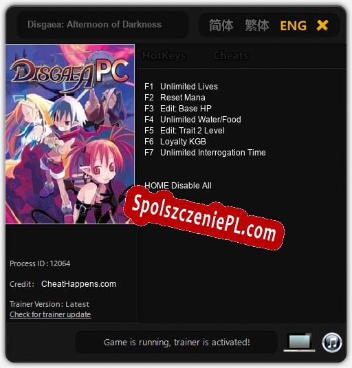 Disgaea: Afternoon of Darkness: Trainer +7 [v1.7]