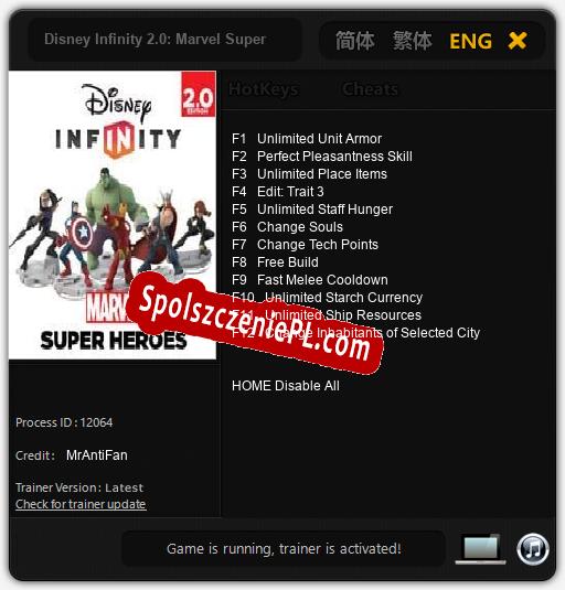 Disney Infinity 2.0: Marvel Super Heroes: Cheats, Trainer +12 [MrAntiFan]