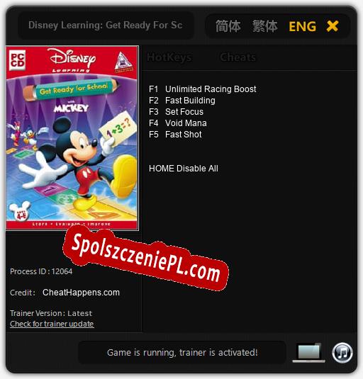 Disney Learning: Get Ready For School With Mickey: Cheats, Trainer +5 [CheatHappens.com]