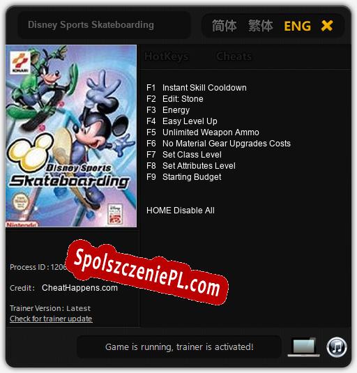 Treinador liberado para Disney Sports Skateboarding [v1.0.6]