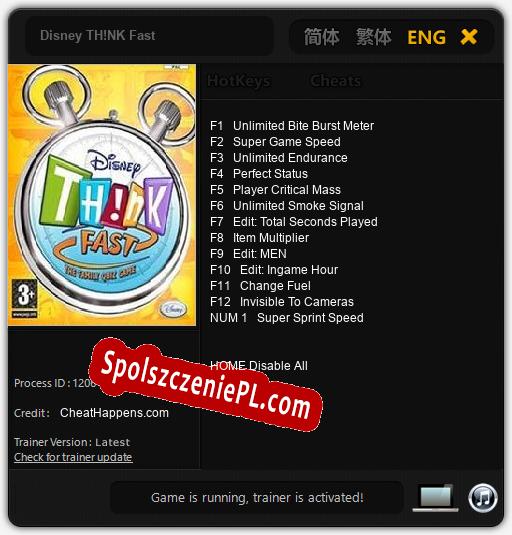 Treinador liberado para Disney TH!NK Fast [v1.0.1]