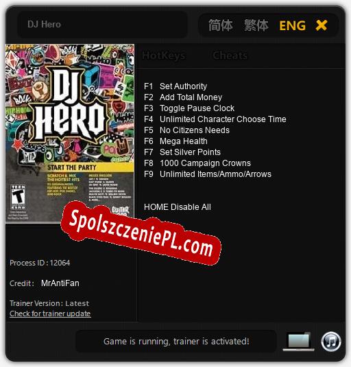 DJ Hero: Cheats, Trainer +9 [MrAntiFan]