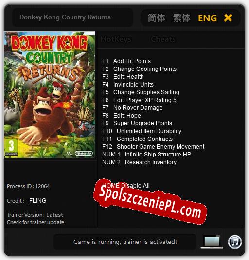 Donkey Kong Country Returns: Treinador (V1.0.42)