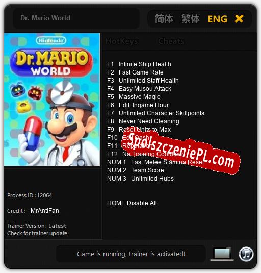 Dr. Mario World: Cheats, Trainer +15 [MrAntiFan]