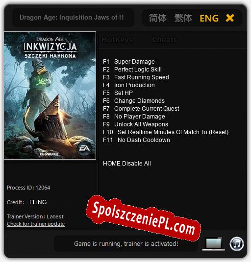 Treinador liberado para Dragon Age: Inquisition Jaws of Hakkon [v1.0.6]