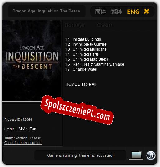 Dragon Age: Inquisition The Descent: Cheats, Trainer +7 [MrAntiFan]