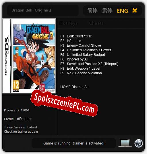 Dragon Ball: Origins 2: Cheats, Trainer +9 [dR.oLLe]