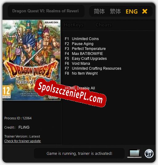 Treinador liberado para Dragon Quest VI: Realms of Reverie [v1.0.5]
