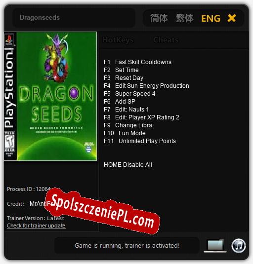 Treinador liberado para Dragonseeds [v1.0.6]