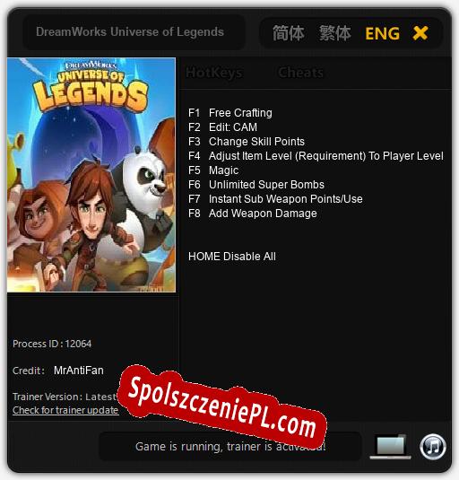 DreamWorks Universe of Legends: Treinador (V1.0.84)