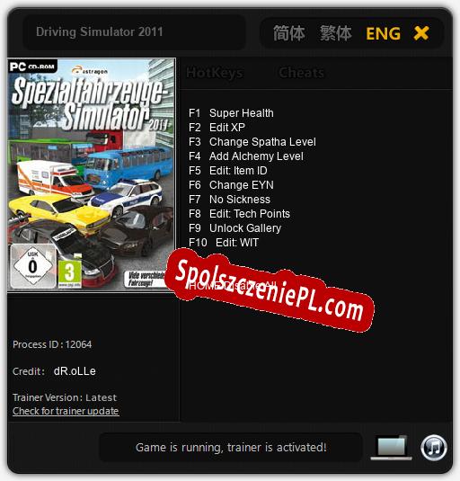 Driving Simulator 2011: Trainer +10 [v1.2]