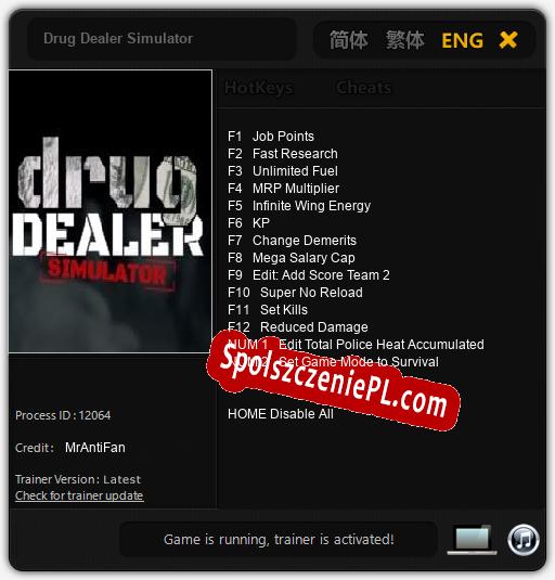 Drug Dealer Simulator: Trainer +14 [v1.3]