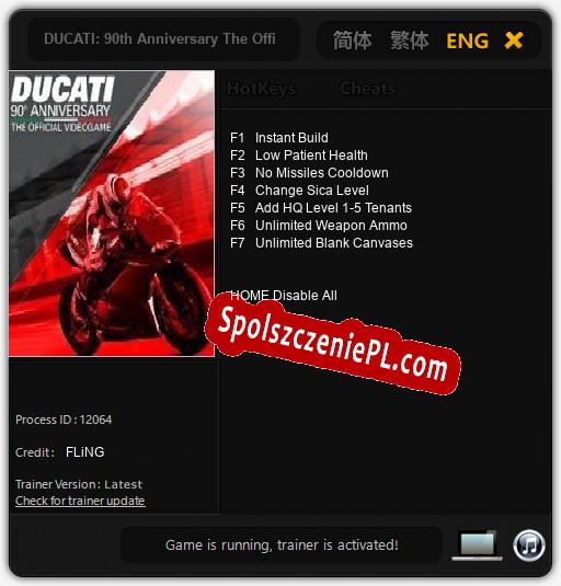 DUCATI: 90th Anniversary The Official Videogame: Treinador (V1.0.21)