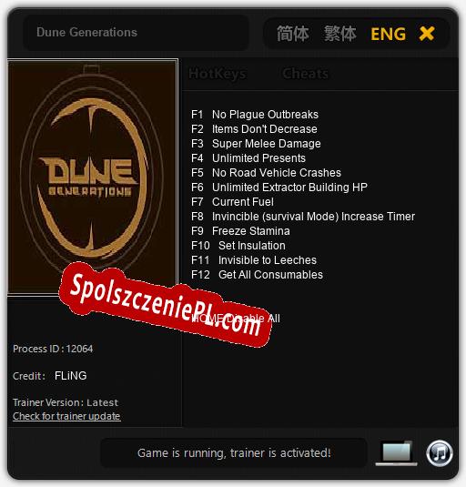 Dune Generations: Trainer +12 [v1.9]