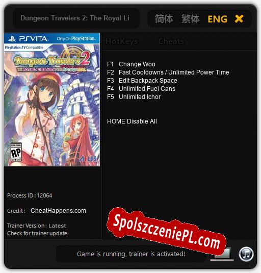 Dungeon Travelers 2: The Royal Library & The Monster Seal: Trainer +5 [v1.5]