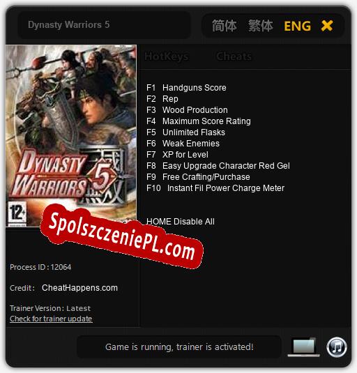 Dynasty Warriors 5: Cheats, Trainer +10 [CheatHappens.com]