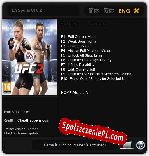 EA Sports UFC 2: Cheats, Trainer +10 [CheatHappens.com]