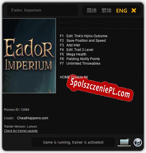 Treinador liberado para Eador. Imperium [v1.0.9]