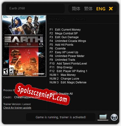 Treinador liberado para Earth 2160 [v1.0.4]