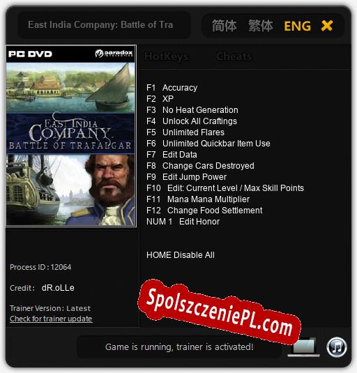 Treinador liberado para East India Company: Battle of Trafalgar [v1.0.3]