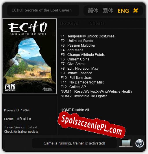 ECHO: Secrets of the Lost Cavern: Cheats, Trainer +14 [dR.oLLe]