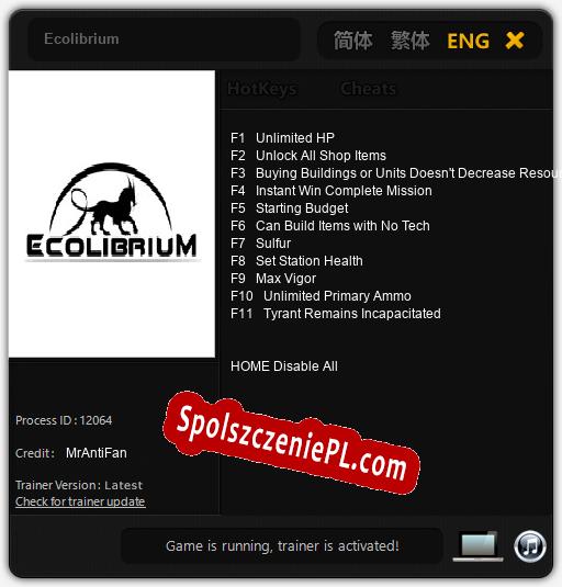 Ecolibrium: Treinador (V1.0.50)