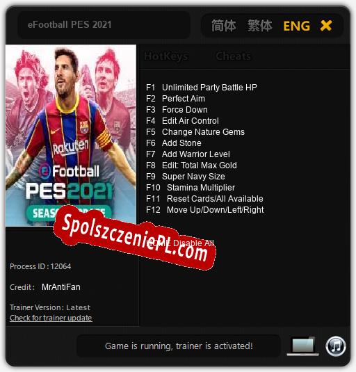 eFootball PES 2021: Trainer +12 [v1.3]