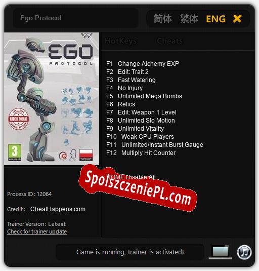 Ego Protocol: Cheats, Trainer +12 [CheatHappens.com]