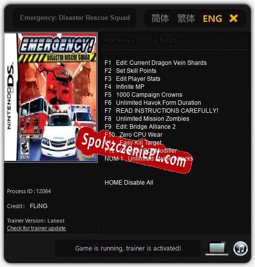 Emergency: Disaster Rescue Squad: Trainer +13 [v1.2]