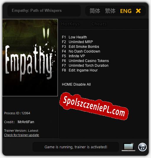 Empathy: Path of Whispers: Treinador (V1.0.39)