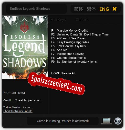 Endless Legend: Shadows: Cheats, Trainer +9 [CheatHappens.com]