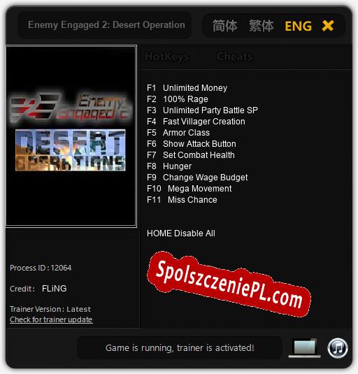 Enemy Engaged 2: Desert Operations: Trainer +11 [v1.5]