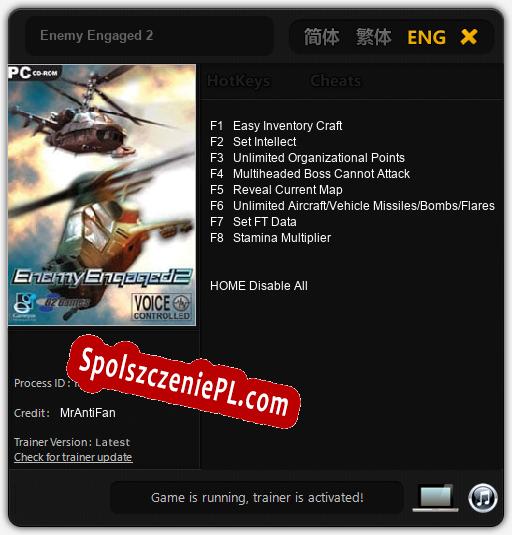 Enemy Engaged 2: Cheats, Trainer +8 [MrAntiFan]