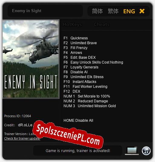 Enemy in Sight: Trainer +15 [v1.8]