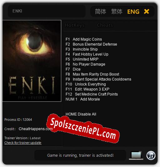 ENKI: Trainer +13 [v1.8]