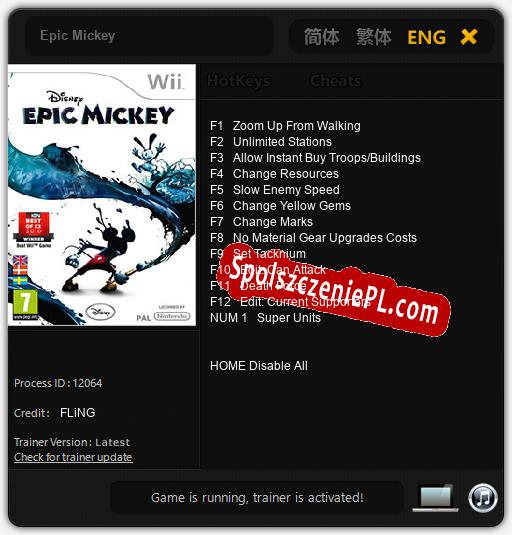 Epic Mickey: Trainer +13 [v1.6]