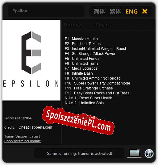 Treinador liberado para Epsilon [v1.0.4]