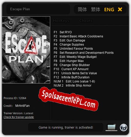 Escape Plan: Trainer +14 [v1.4]