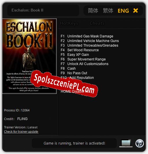 Eschalon: Book II: Trainer +10 [v1.3]