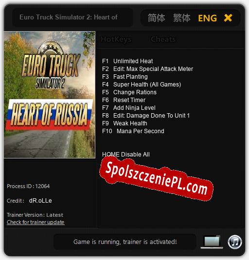 Euro Truck Simulator 2: Heart of Russia: Cheats, Trainer +10 [dR.oLLe]