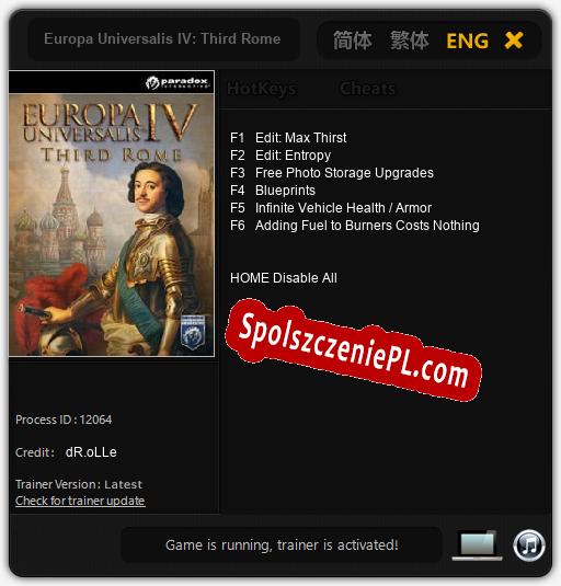 Europa Universalis IV: Third Rome: Cheats, Trainer +6 [dR.oLLe]