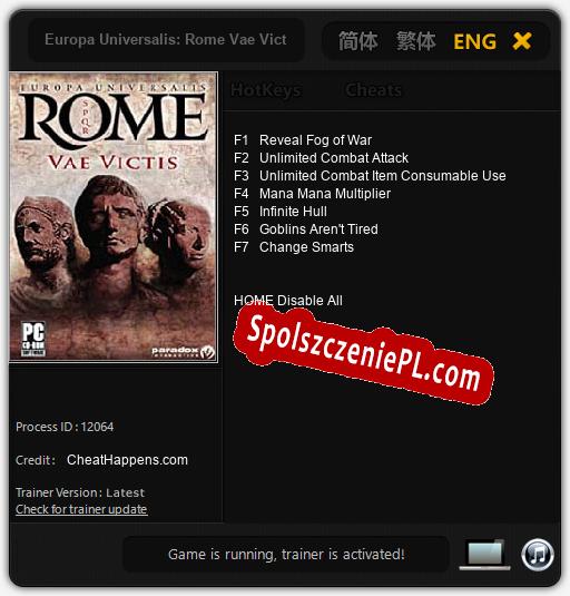 Europa Universalis: Rome Vae Victis: Trainer +7 [v1.8]